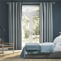 Brazen Streep Linnen Vintage Krachtig Blauw